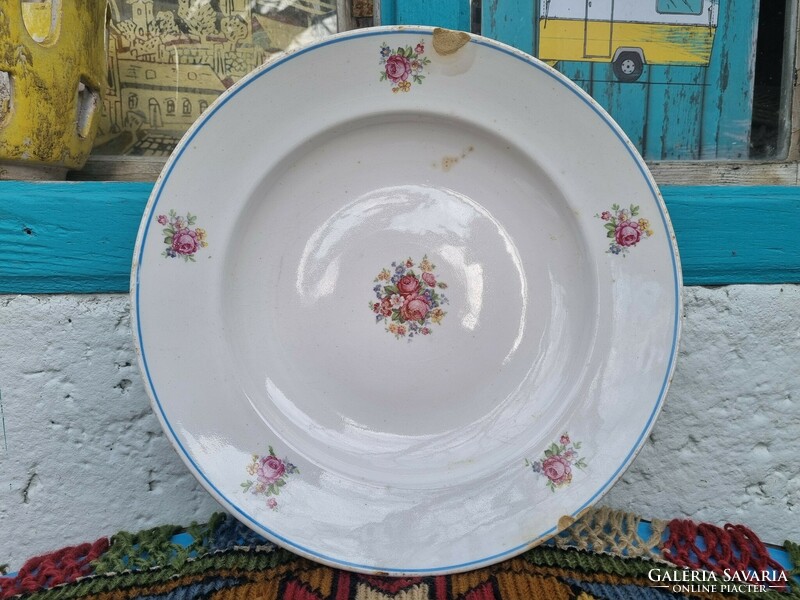 Nagyméretű régi antik Gránit Kispest kínáló tál tányért