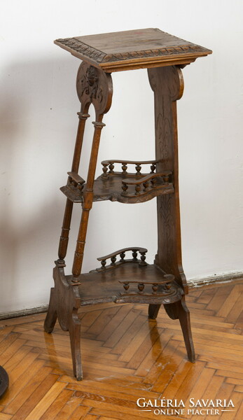 Wooden pedestal with shelves