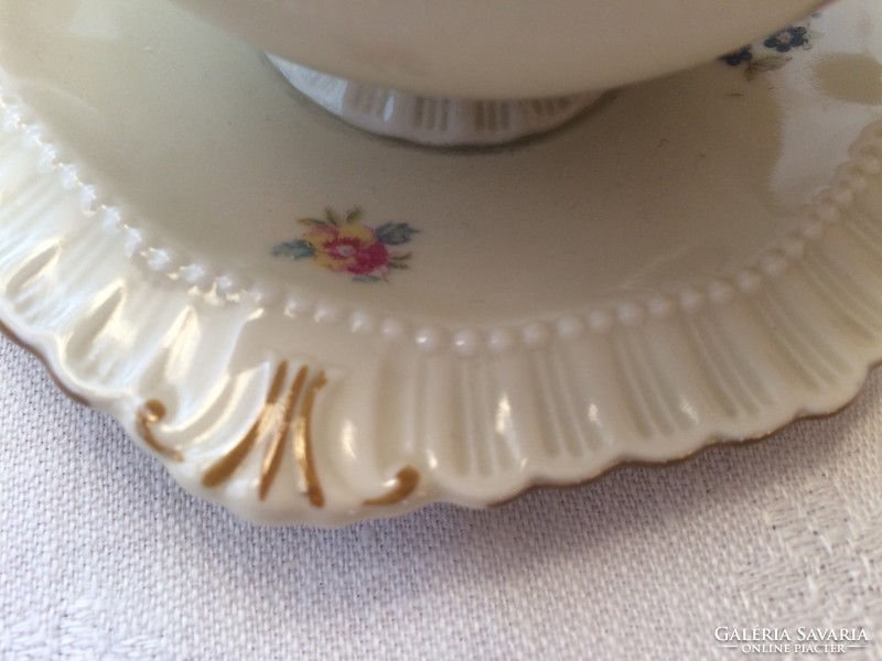 Gyönyörű Schlaggenwald mustártartó porcelán