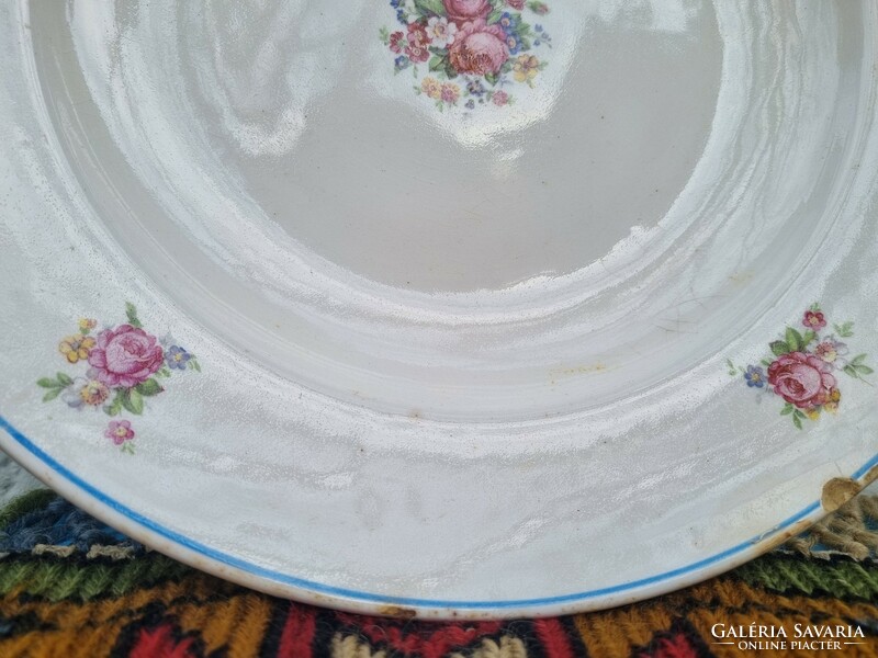 Large old antique granite serving bowl plate
