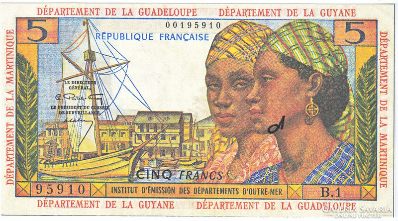 Francia-Antillák  5 francia frank 1964 REPLIKA