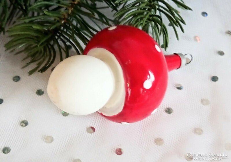 Old mushroom Christmas tree ornament 7.5cm