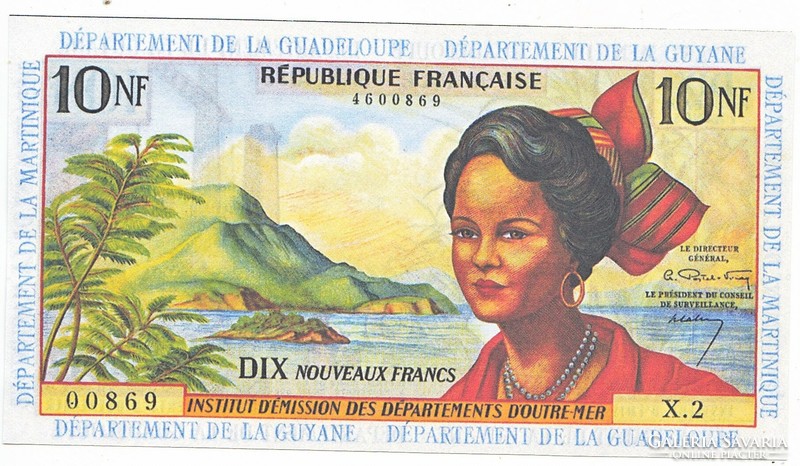 French Antilles 10 French francs 1963 replica