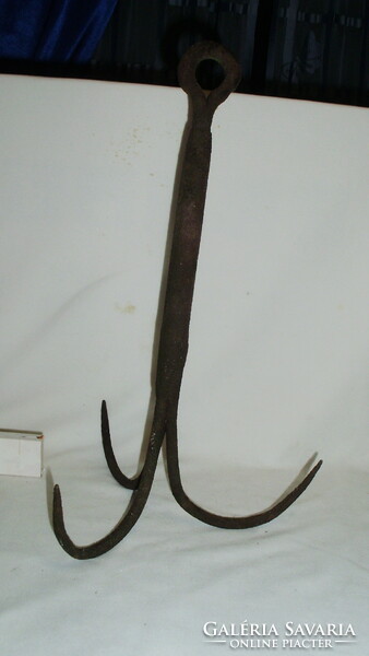 Antik kovácsoltvas horgony, vasmacska - 39 cm