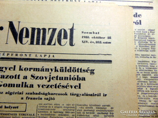 1958 October 25 / Hungarian nation / for birthday :-) newspaper!? No.: 24427