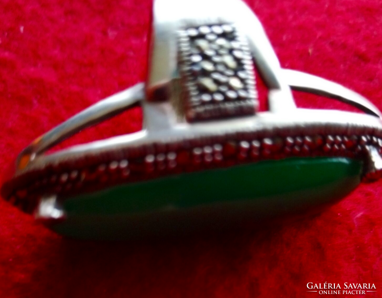Ezüst  gyűrű féldrága kövel  925 nagy méret
