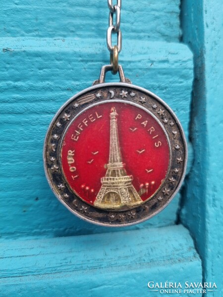 Régi retró Párizs kulcstartó Eifel torony Diadalív