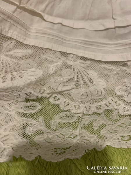 Antique lace petticoat, hand-sewn, suitable for thin waists