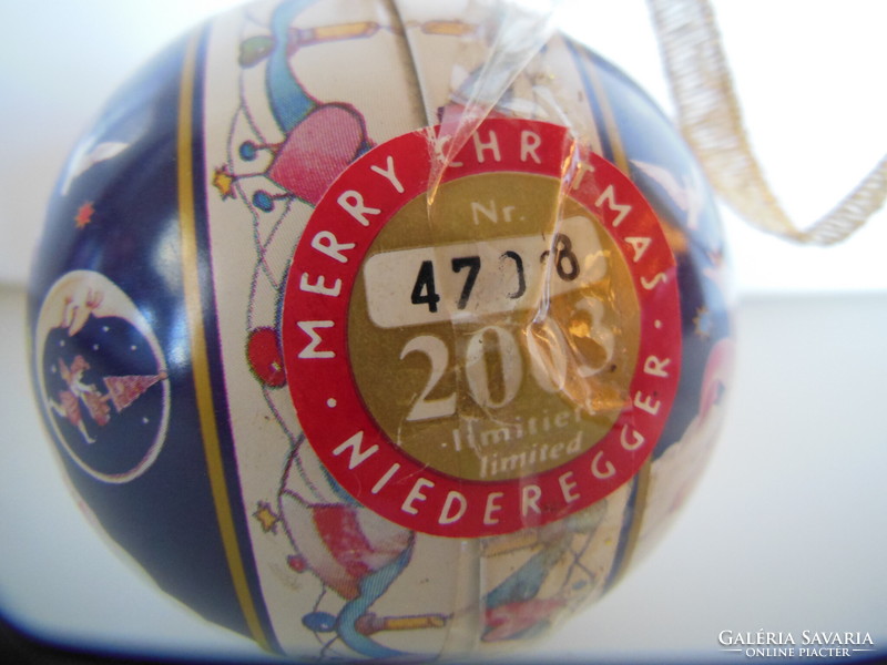 Christmas tree flavor - box - metal - sphere - 2003 year - numbered - marked - 7 cm - can be hung - German