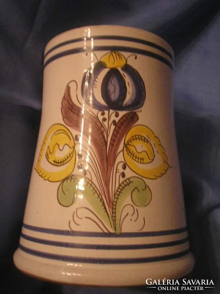 N5 Haban patterned antique ceramic jar with flowers ornate at the bottom also marked +1807 on the side