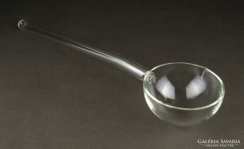 1C882 Nagyméretű fújt üveg gyógyszerész merőkanál patikai eszköz 33 cm