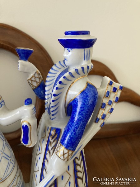 HOLLÓHÁZA PORCELÁN PÁROS FIGURA / VADÁSZ, PÁRJÁVAL