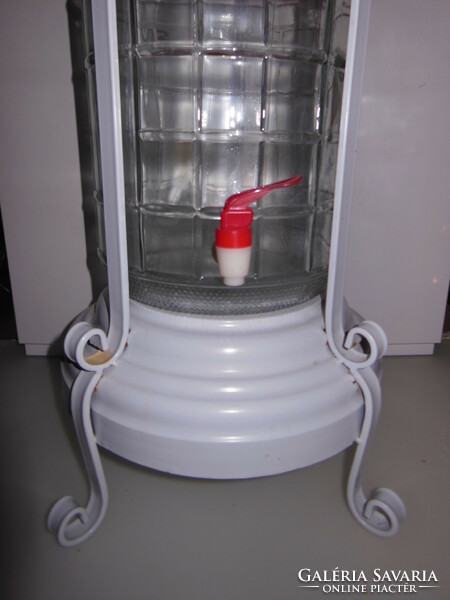 Lemonade dispenser - metal - 72 x 38 cm - 5 liters - thick glass - wrought iron handle - foot