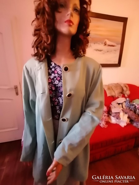 They are more beautiful than me plus size elegant casual fine wool acrylic mint green spring coat 48 50