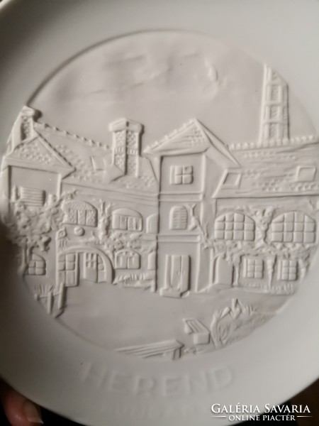 Herend lithophane plate - with the image of the Herend porcelain manufactory building