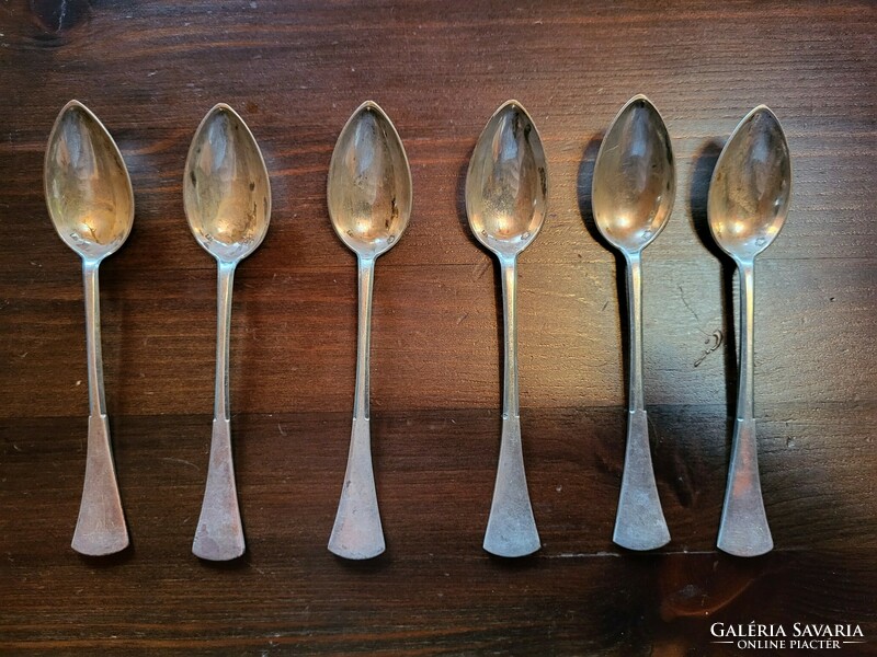 6 pieces of silver Diana-marked coffee and mocha spoons, 12 cm, monogram sr engraving