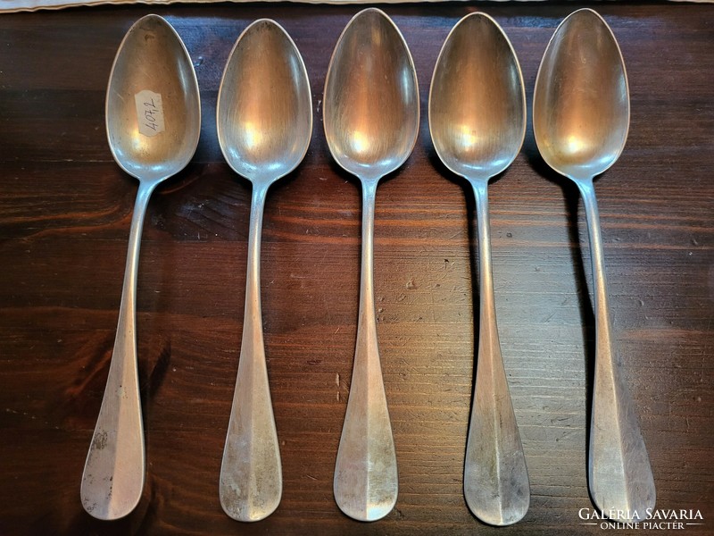 5 pieces of silver soup spoon with dianas mark, 21 cm