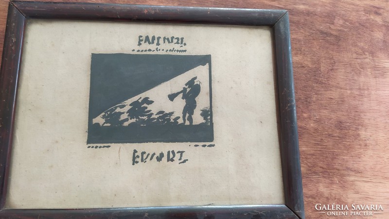 (K) interesting small painting from the 1920s also for parcel machine with 28x21 cm frame