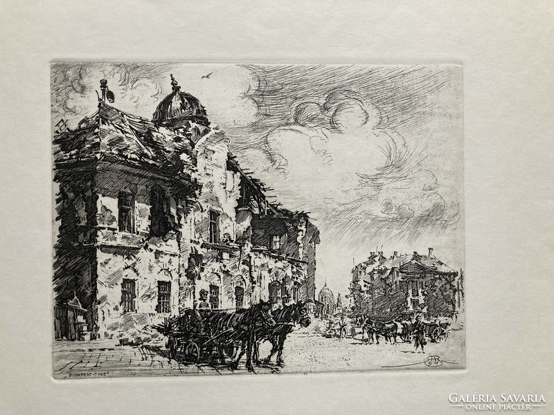 Richter aladár of Rimaszéki /1898-1950/ --budapest 1945-etching
