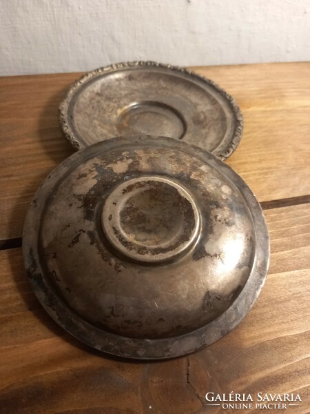 Old, 2 pcs. Alpakka small plate