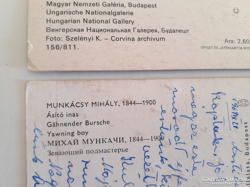 Old postcard Michael Mácsály's paintings postcard 3 pcs