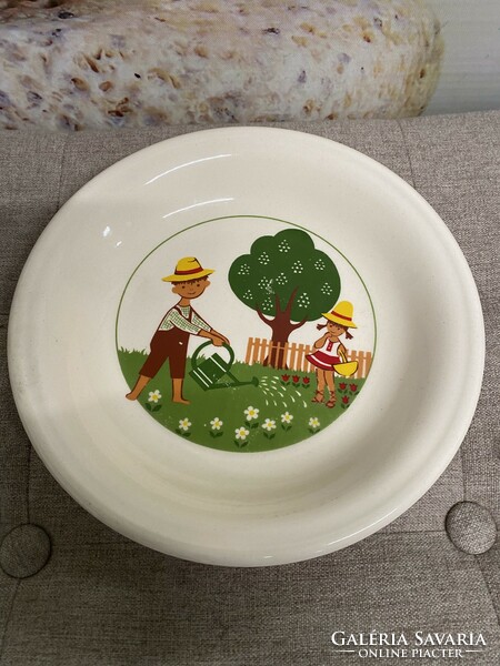 Antique German ddr ceramic painted plate a36