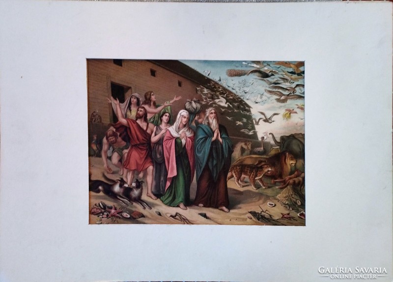 They leave the ark (color lithograph)