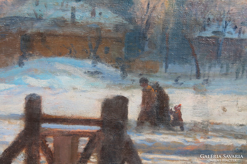 József Prohászka: village edge twilight (1920s)
