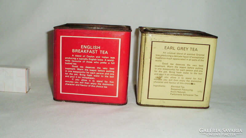Két darab régi fém teás doboz, lemez doboz - Twinings - együtt