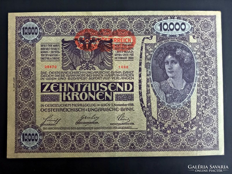 10000 korona 1918, DÖ II. típusú kiadás EF+