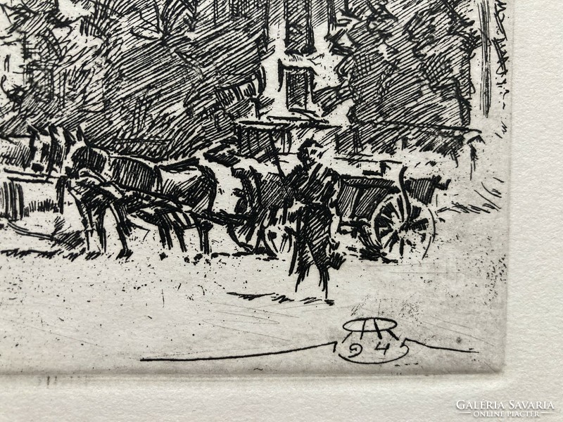 Richter aladár of Rimaszéki /1898-1950/ --budapest 1945-etching