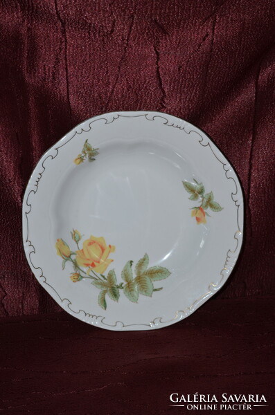 3 Zsolnay deep plates with yellow roses ( dbz 0023 )