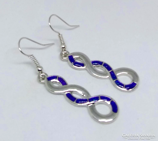 Silver-plated purple braided fire opal earrings 36