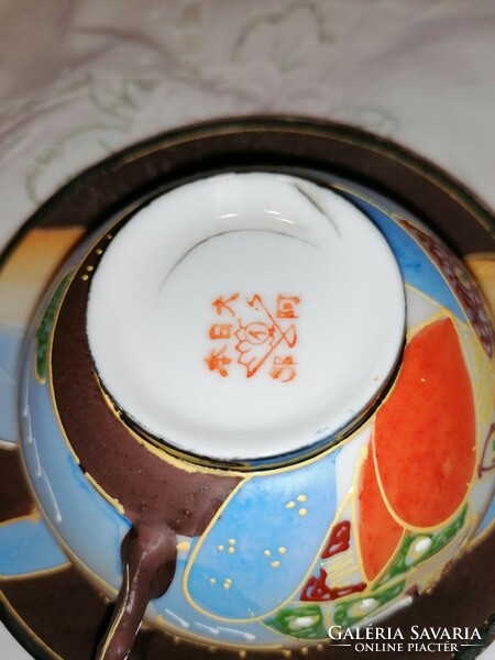 Pair of Japanese satsuma eggshell porcelain cups