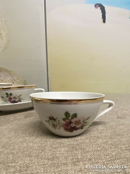 Raven Háza flower pattern gilded porcelain teacups a36