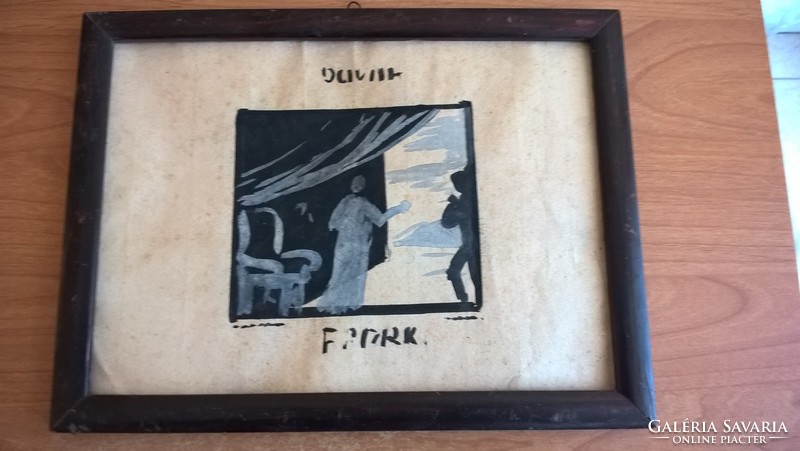 (K) interesting small painting from the 1920s with a 28x21 cm frame