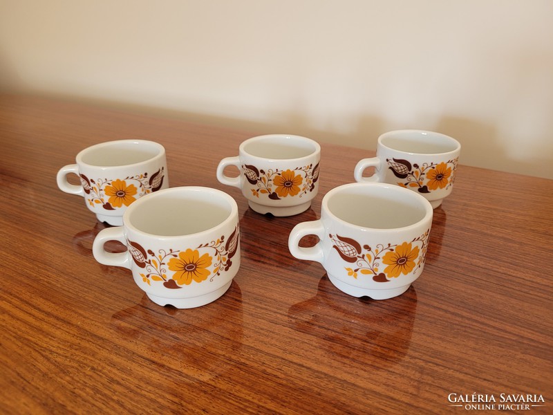 Retro lowland porcelain coffee cup old floral mocha mug 5 pcs
