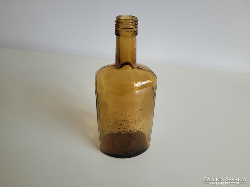 Régi barna italos üveg Unicum Likőrgyár Budapest