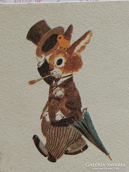 Old Easter mini postcard bunny postcard greeting card