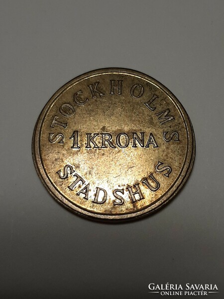 Stockholm 1 kroner stadshus Swedish token