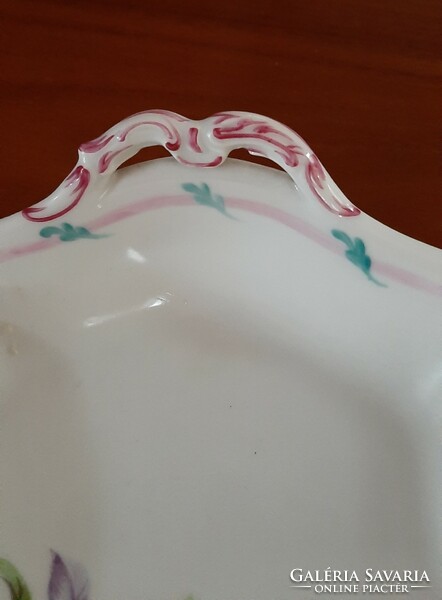 4913 - Very beautiful floral hand-painted porcelain Dresden bowl.