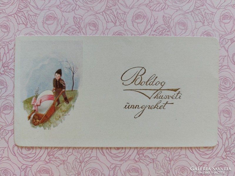 Régi húsvéti mini képeslap rajzos levelezőlap üdvözlőkártya