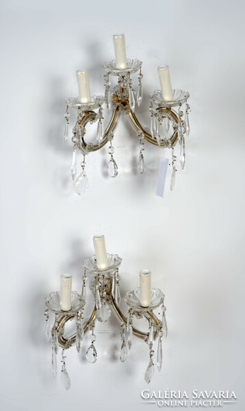 Maria Theresa-style crystal wall arm in pair