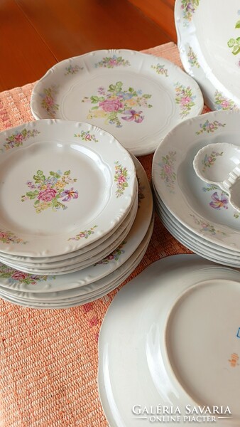 Zsolnay tableware with a peony pattern