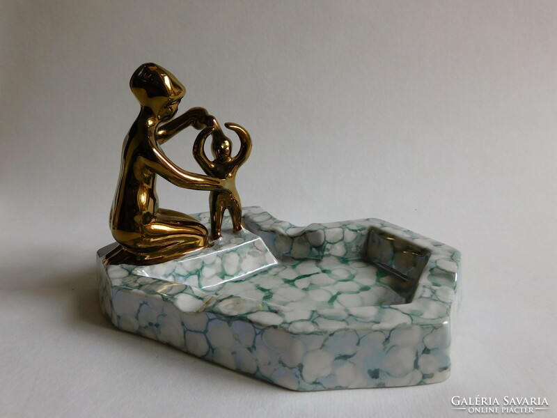 Figural art deco porcelain ashtray