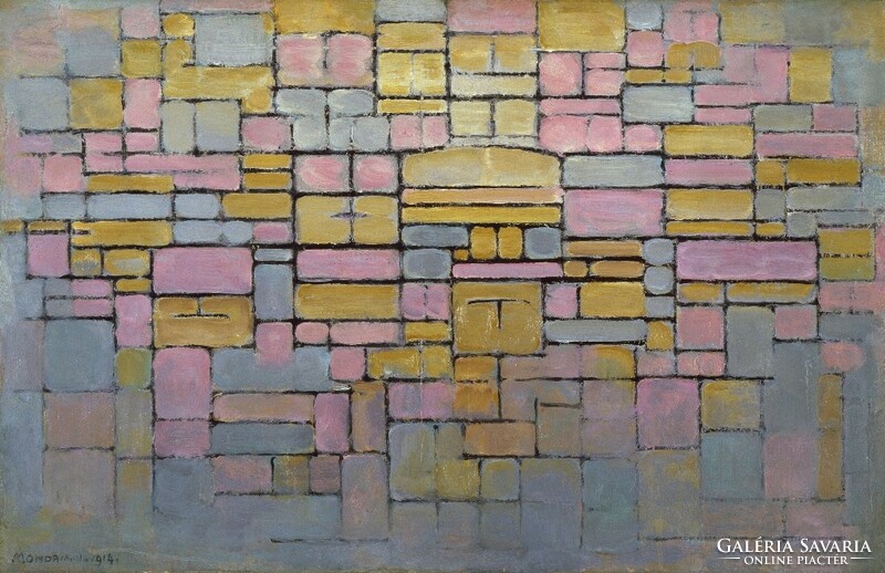 Mondrian - Színes kompozíció 1914 - vászon reprint