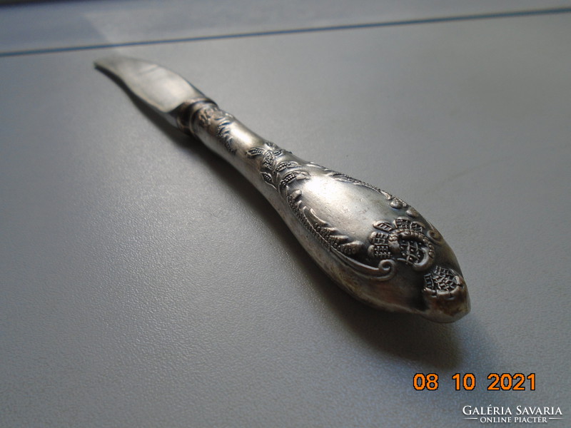 Baroque pattern with silver-plated handle Soviet Russian polished knife with stainless steel blade