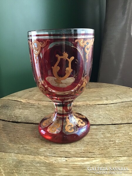 Antique Biedermeier commemorative cup