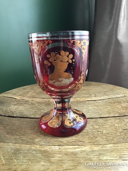 Antique Biedermeier commemorative cup