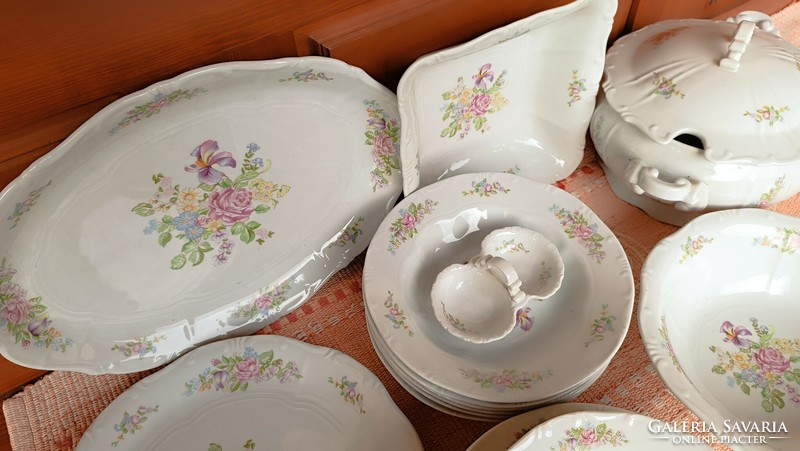 Zsolnay tableware with a peony pattern